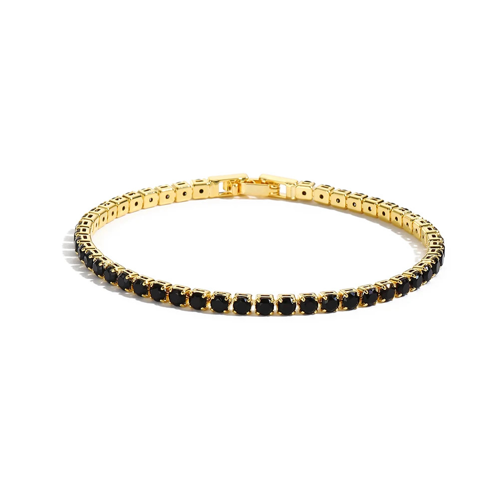 Colorful Crystal Tennis Bracelet for Women Waterproof Multicolor 3MM CZ Wedding