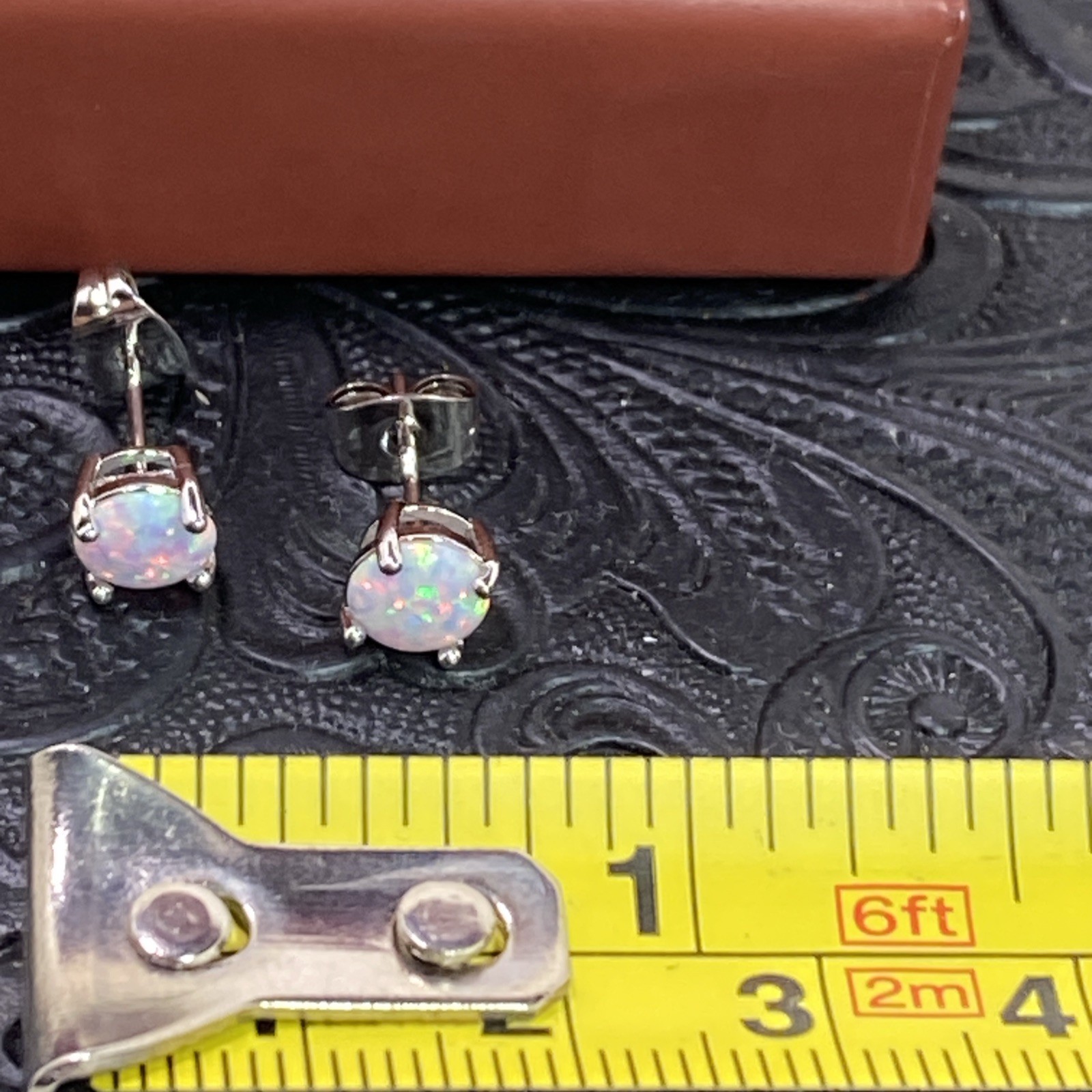 Barzel 3 Sets Of 18K White Gold Plated Colorful Opal Earrings New