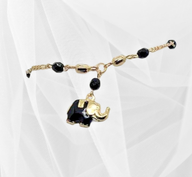 18K Gold Filled Elephant Lucky Bracelet 7.5″ Pulsera Elefante -B94