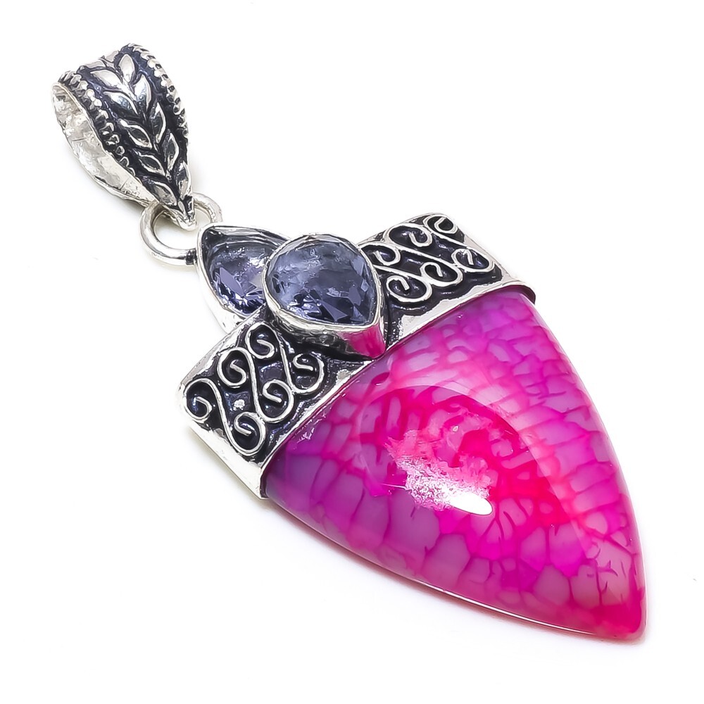 Calcite Amethyst Handmade Gemstone Pendant Jewelry Pendant Size 2.5 Inches