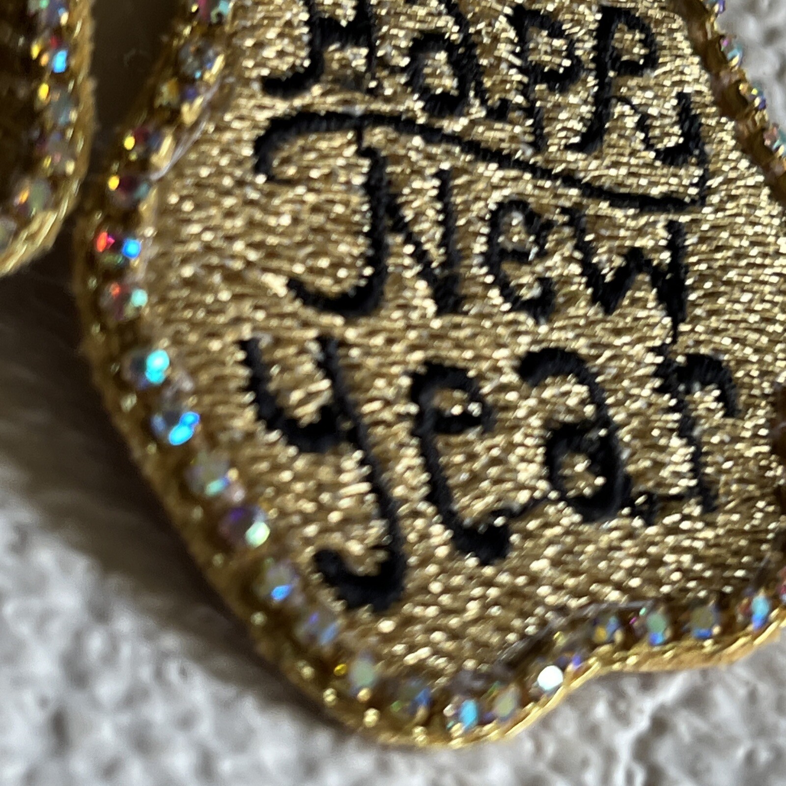 Happy New Year Themed Embroidered Dangle Earrings Jewelry