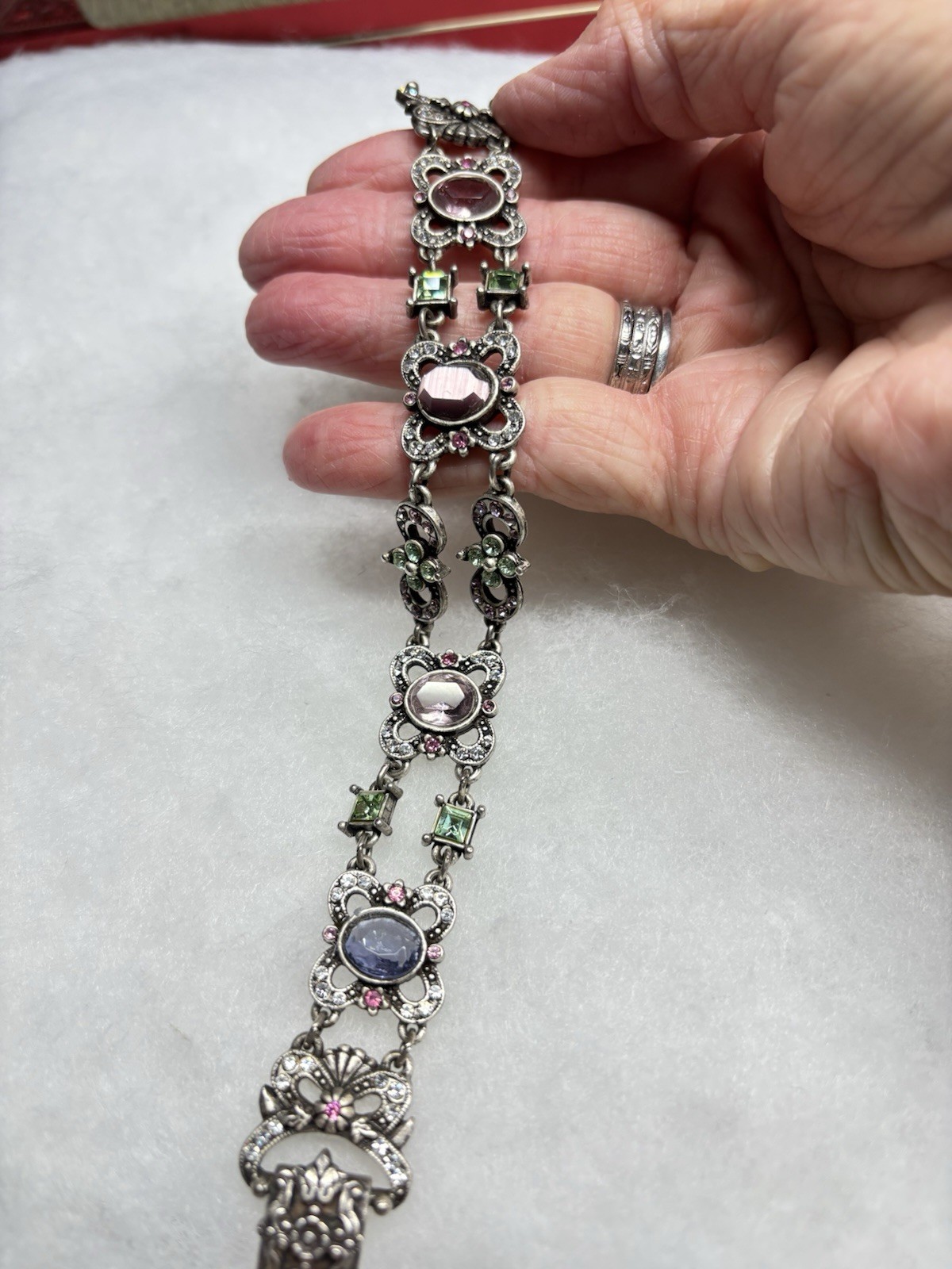 SWEET ROMANCE Oval Panel Pastel Bracelet ~ 7.25″