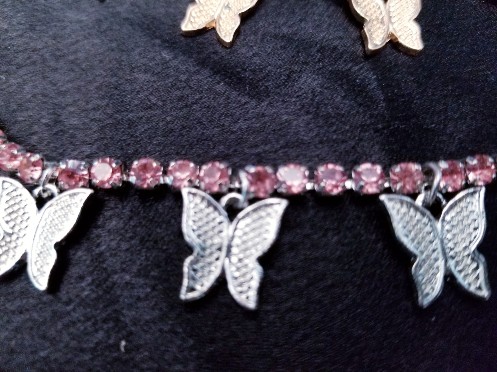 4 x Butterfly Crystal Choker Rhinestone Statement Necklace Bridal Prom Pageant