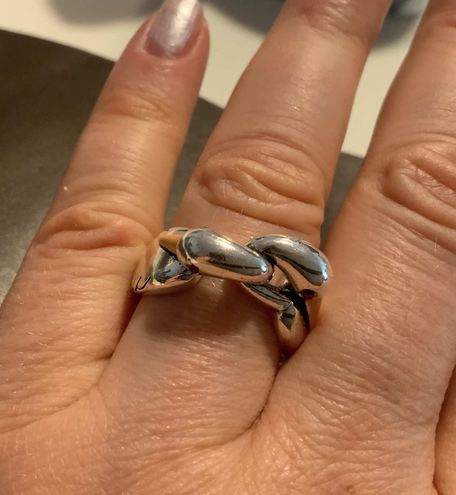 Silver Swan Ring Bird Love Boho VTG CZ Sz 8 Artisanal Museum Art Animal Retro