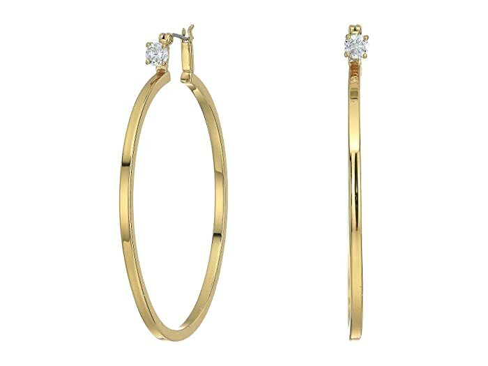 Vince Camuto 275366 Women’s Crystal Stud Large Hoop Earrings