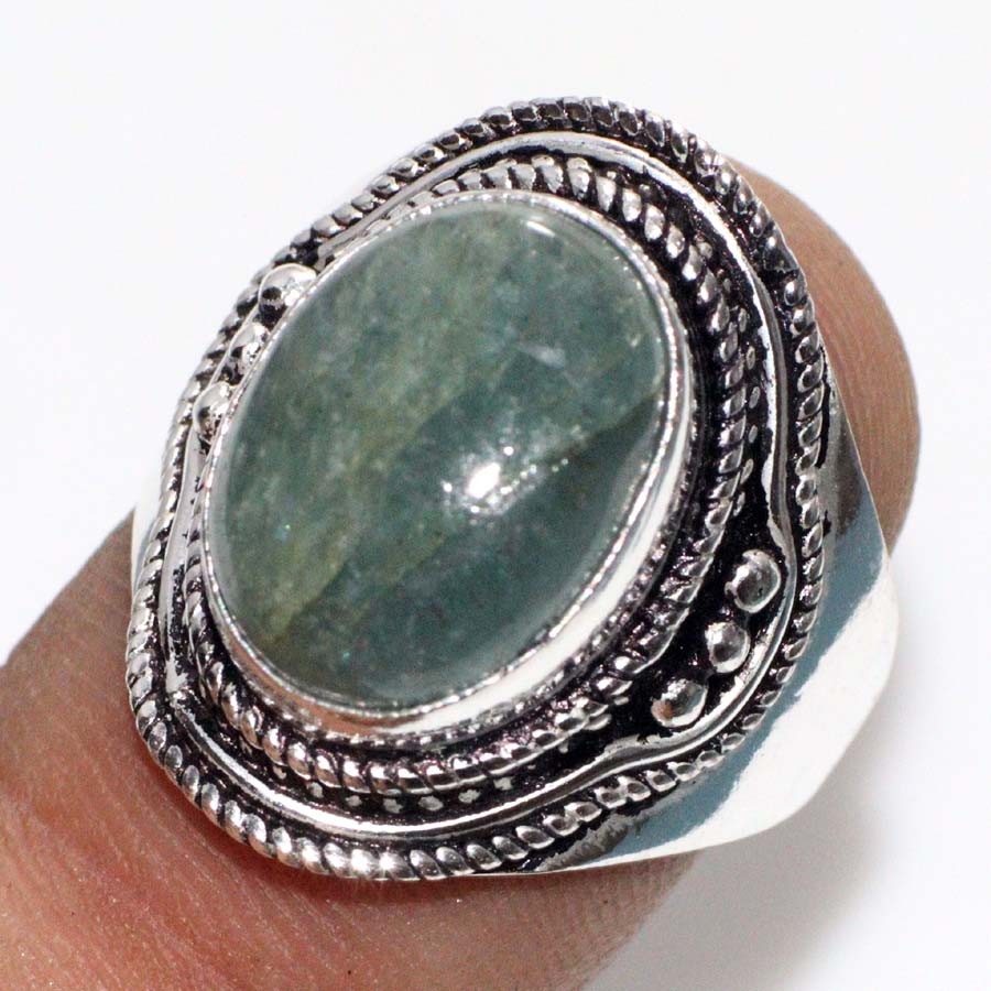 925 Silver Plated Aquamarine Ring US 8 Gift For Bestie Limited Stock Deal MJ