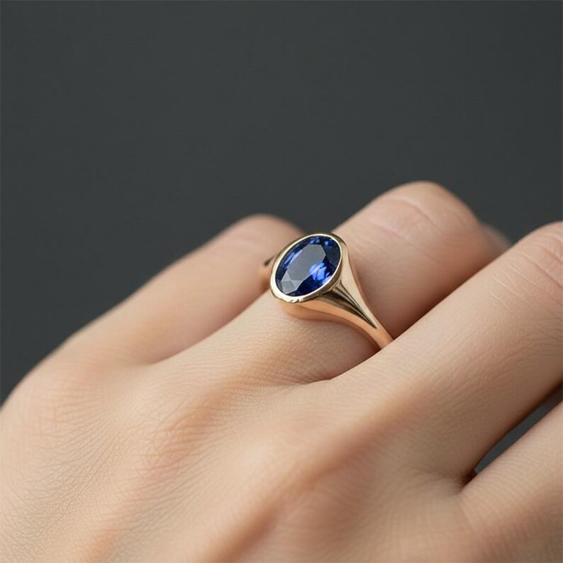 Lab Created Blue Topaz Ring, Base Metal: Brass Finish: Gold Plated, Gift