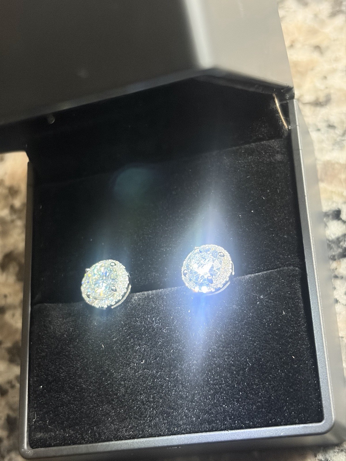 1CT Moissanite Stud Earrings S925 Sterling Silver Halo Round Cut – GRA CERTIFIED