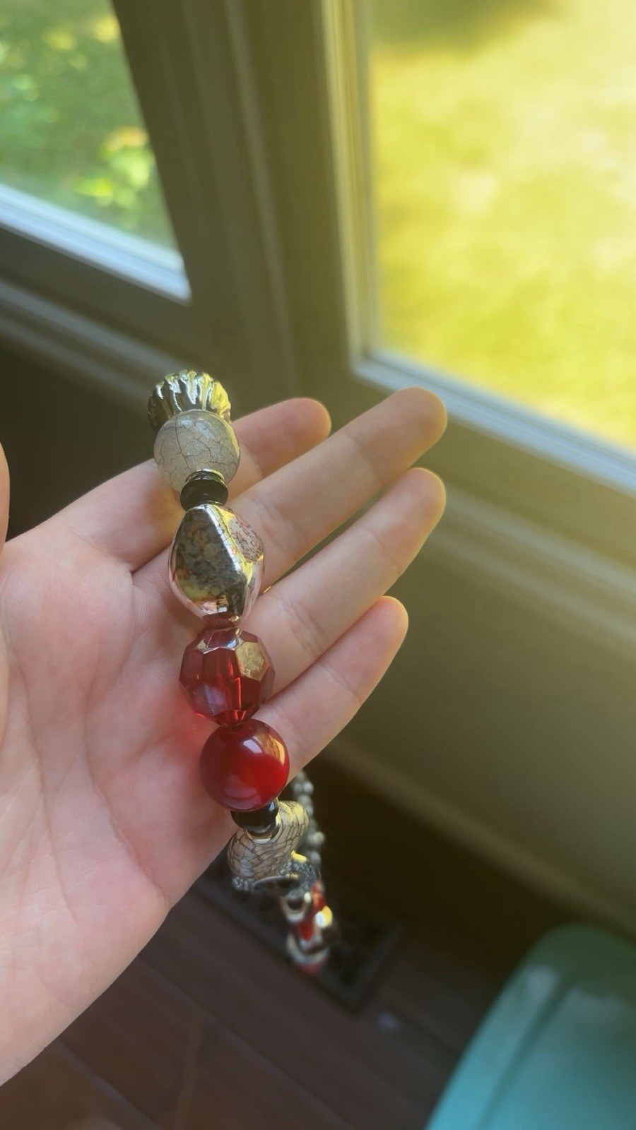 Multicolor Glass & Metal Beaded Necklace