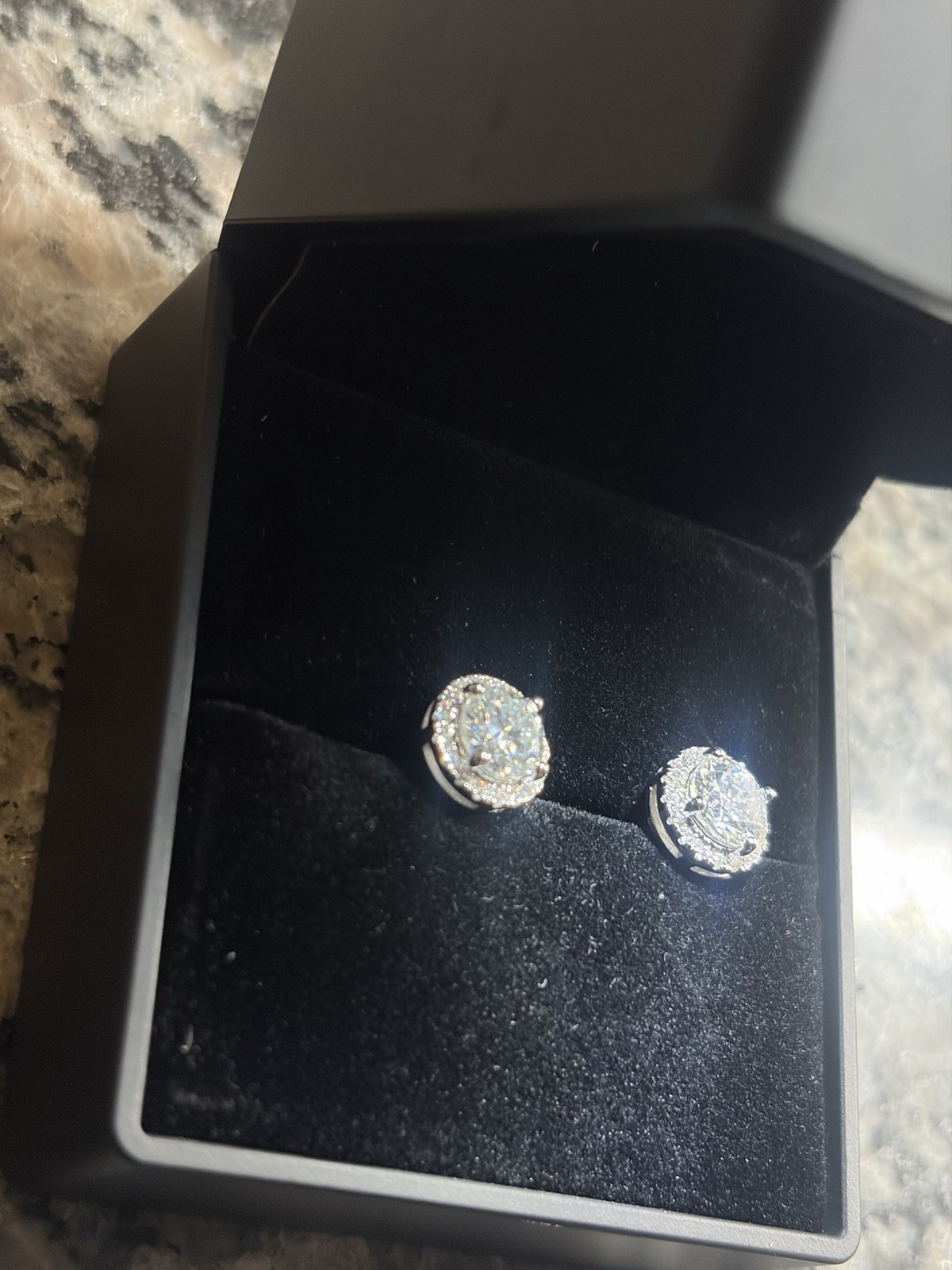 1CT Moissanite Stud Earrings S925 Sterling Silver Halo Round Cut – GRA CERTIFIED