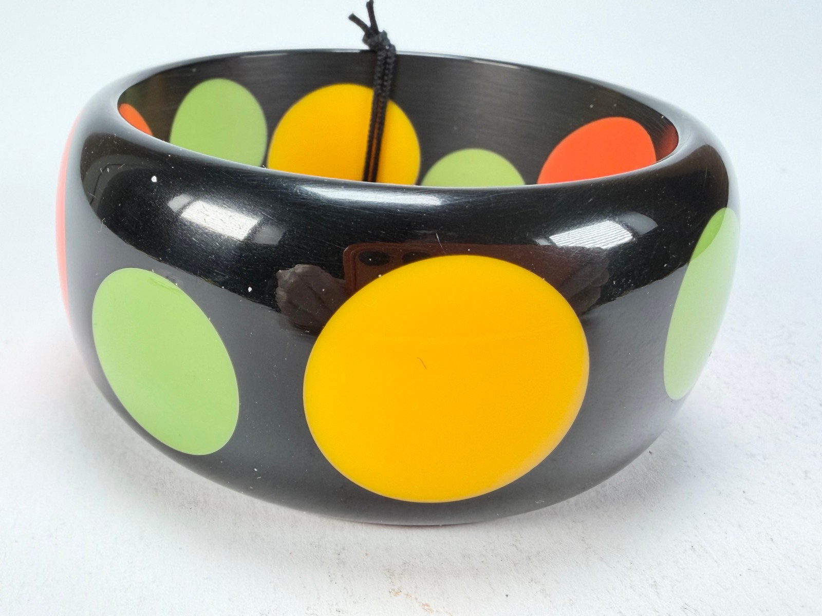 Marion Godart – BSX “Motif à Pois” Black & Mix Colours Solid Round 3.4cm Bangle