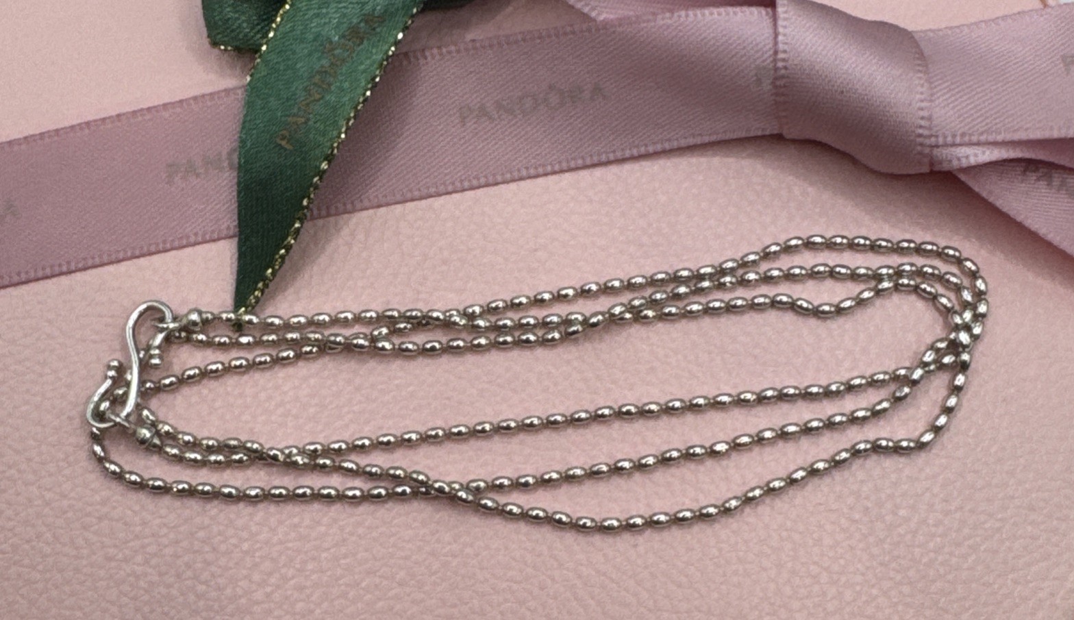 Pandora Mini Seed Rice Chain Necklace 60cm Sterling Silver Retired Genuine Rare