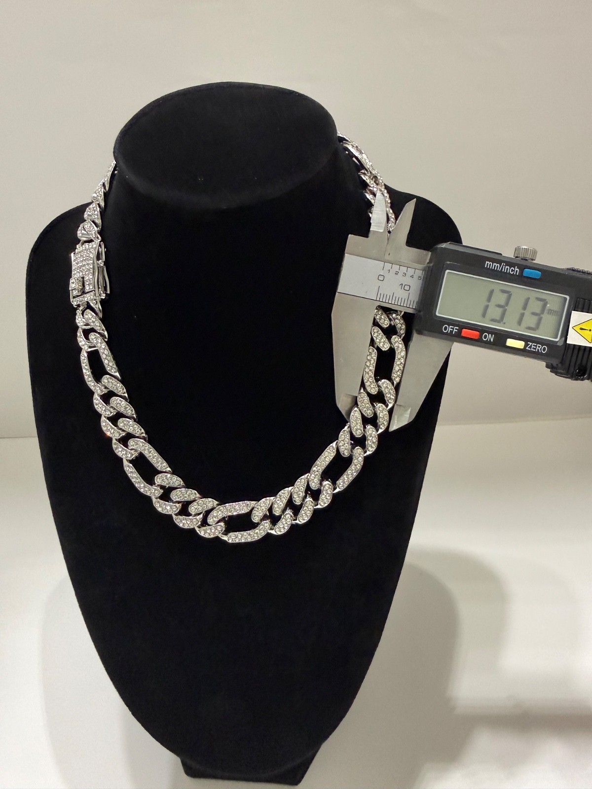 iced out cuban necklace chain vvscz stones 16.5inch 13mm tripple lock box