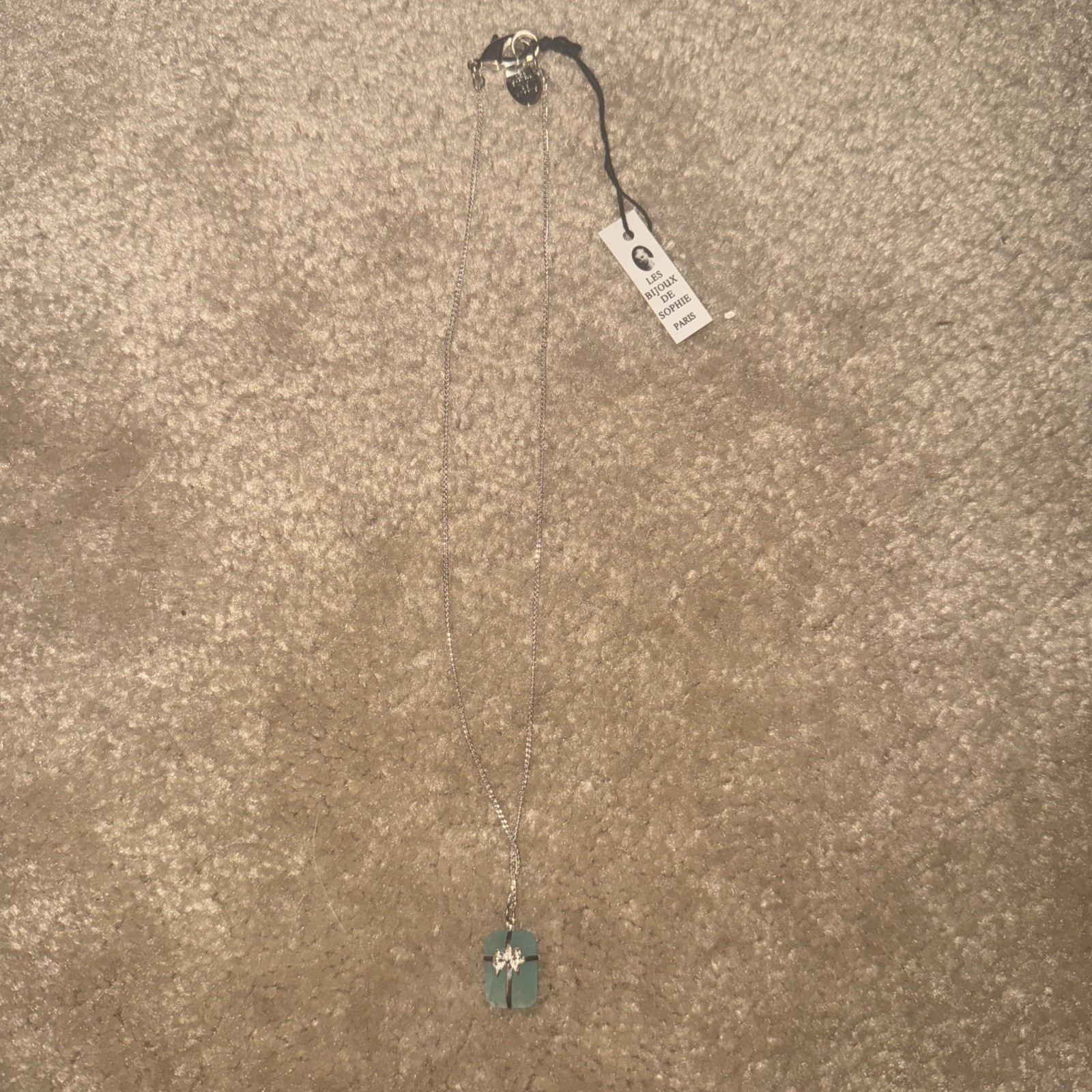 LE BIJOUX DE SOPHIE turquoise present with silver bow pendant silver necklace