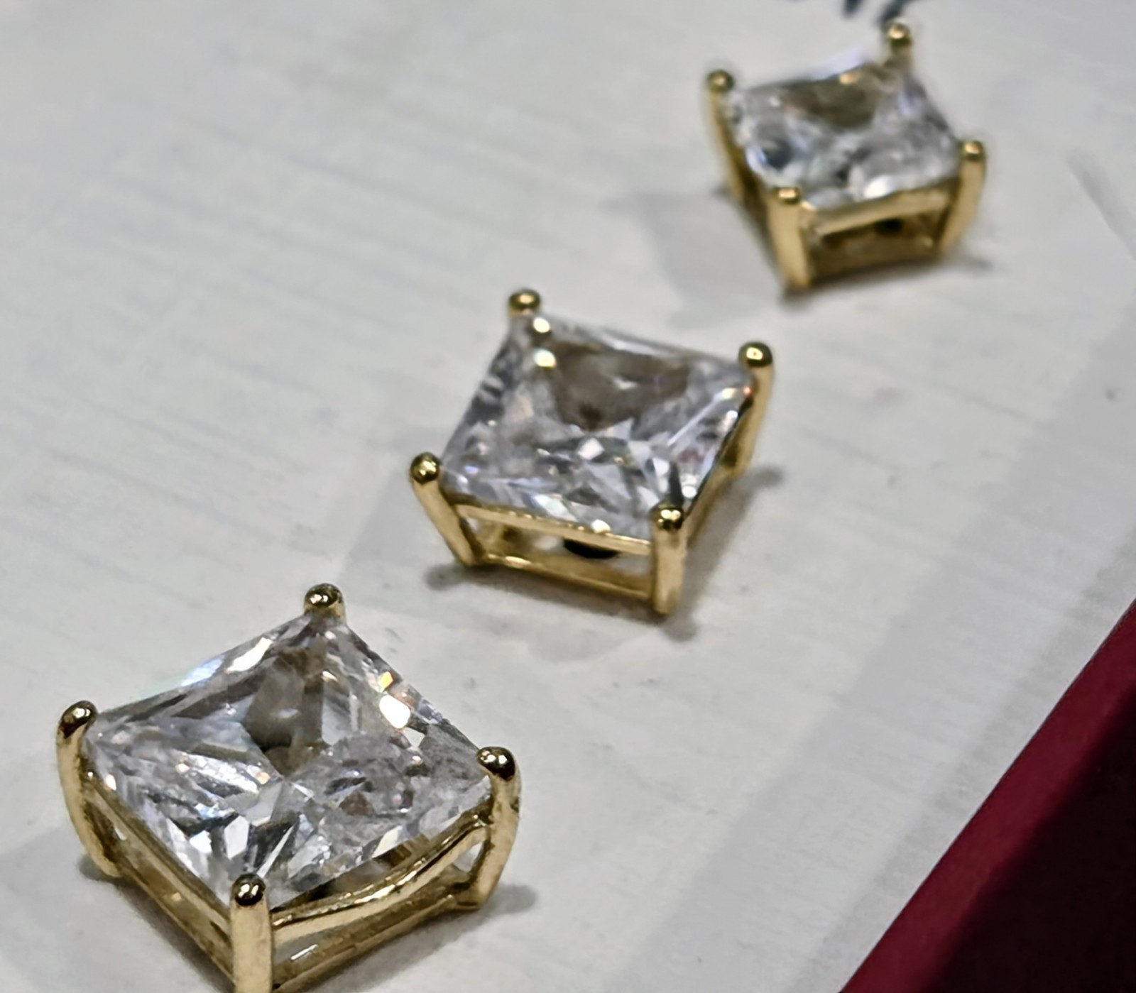 Lake + Gray Gold Plated CZ Stud Earrings Set 6mm-10mm Sterling Silver