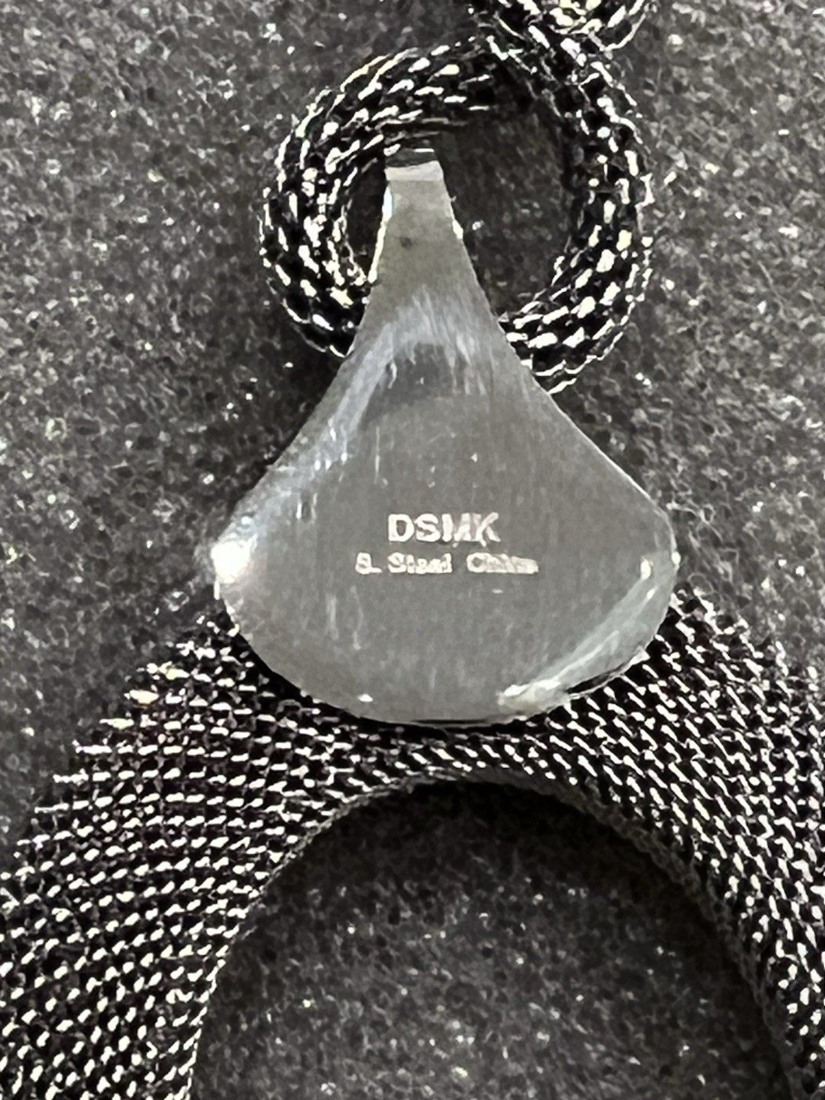 Stately Steel HSN Silver Woven Mesh Open Circle Pendant Necklace New Without Box