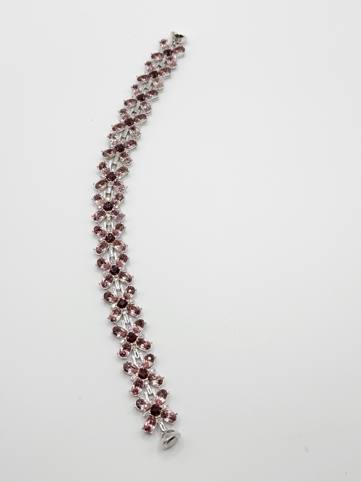 Danbury Mint Cherry Blossom Crystal Bracelet 7.5”