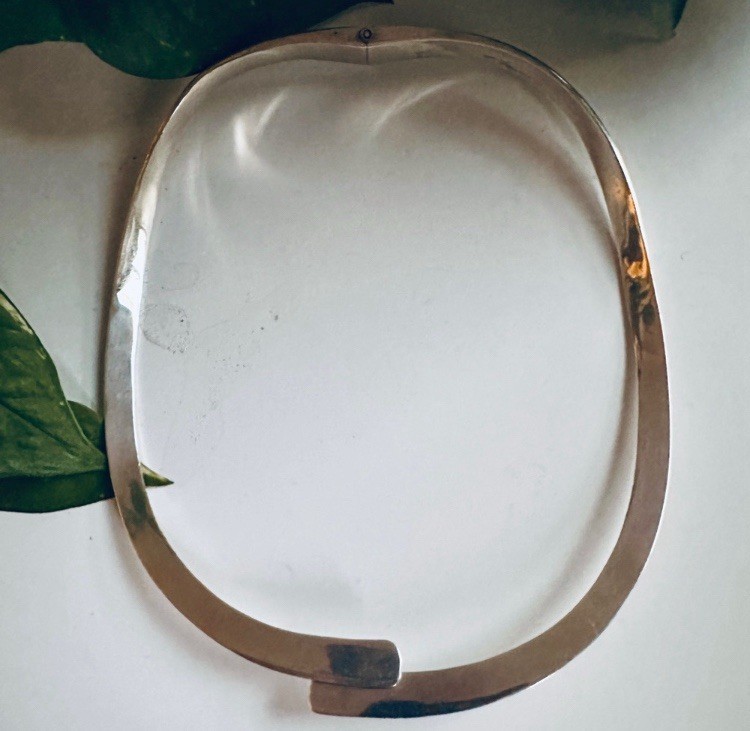 Sterling Silver, Hinged Taxco Collar Necklace Weight: 100g – Meas: 17.5in Mint!