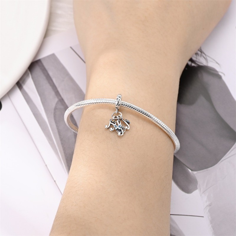 KUNSIR 925 Sterling Silver Charm For Bracelet Colorful Music Notes Pendant Charm