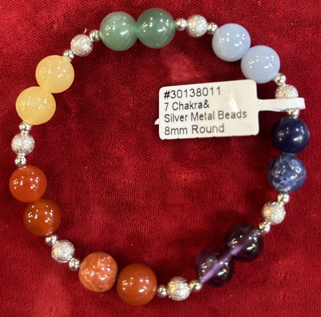 chakra bracelet With Silver Colored Metal Spacers