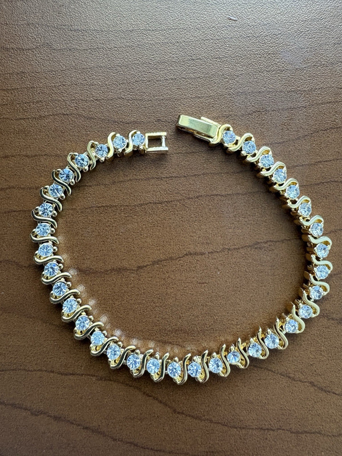 24k Gold Plated S Link Tennis Bracelet