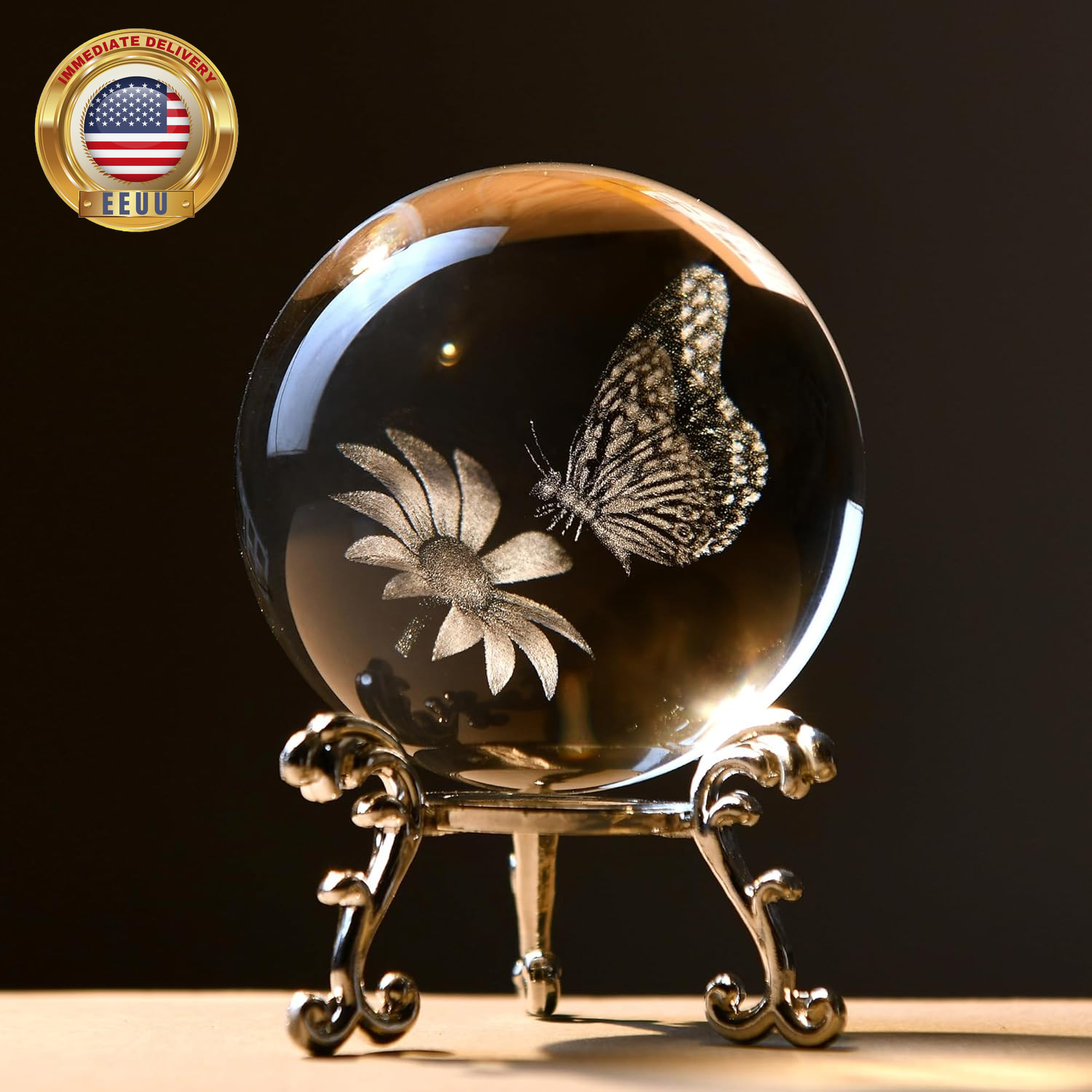 3D Butterfly Crystal Ball 60Mm Gifts Ideas for Girlfriend Wife Mom Couple Her Bu