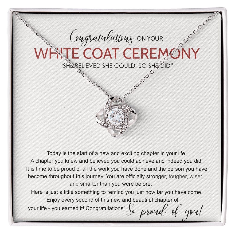 White Coat Ceremony Necklace Gifts For Daughter, Nurse On Congrats Gift For Her