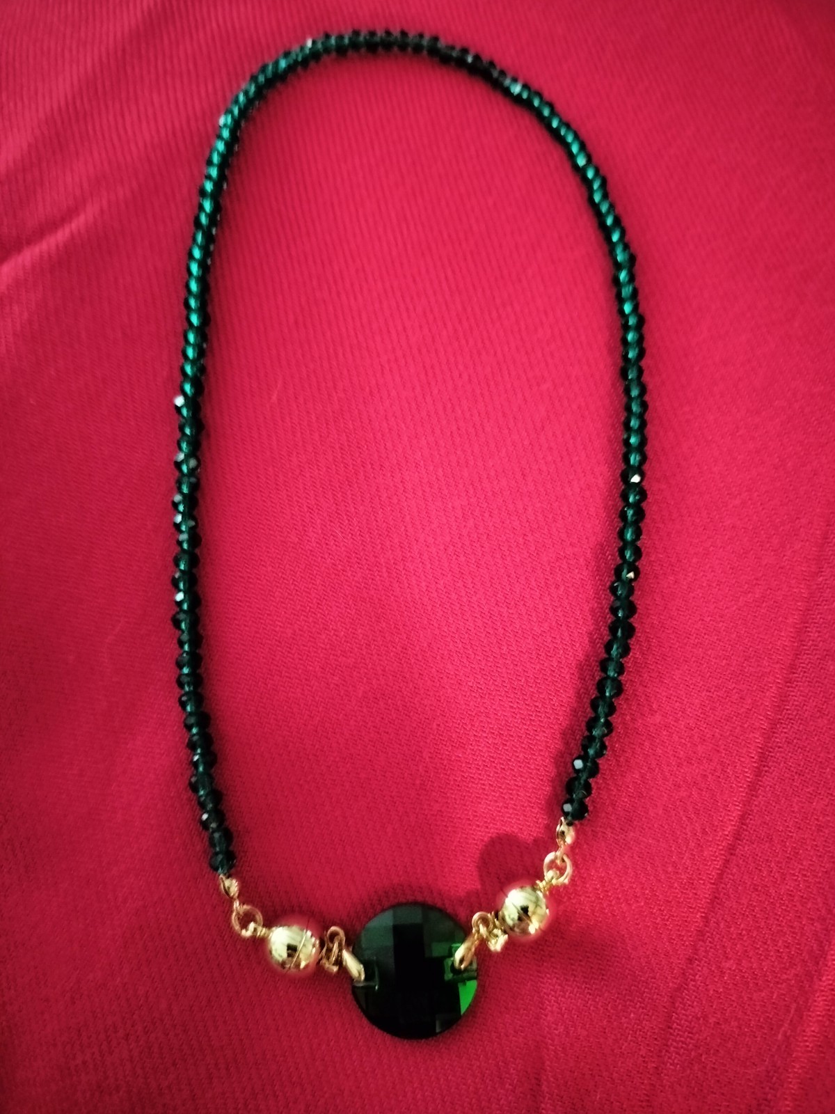 Maria Nicola 10-way Emerald Green Crystal Necklace plus matching Charm