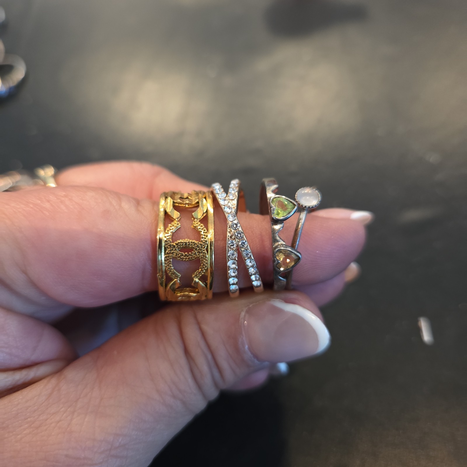 Miscellaneous Rings mixed multicolor Rings Lot of 20 sz 9