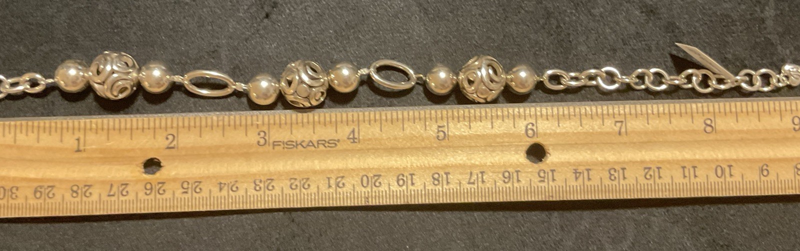ICONIC CHIC! RARE UNIQUE BRIGHTON NWT OPEN SCROLL BALL & BEAD LINK BRACELET