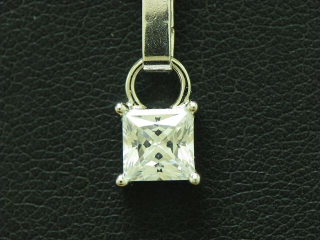 835 Silver Necklace & 925 Sterling Silver Pendant with Zirconia/38,0cm/2,9g