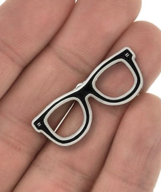 Black Glasses Frames Enamel Pin Brooch Optometry Eye Doctor Gift