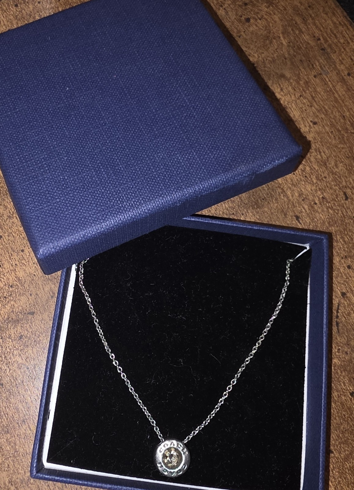 Coach Interlocking Open Circle Pendent Necklace | Silver