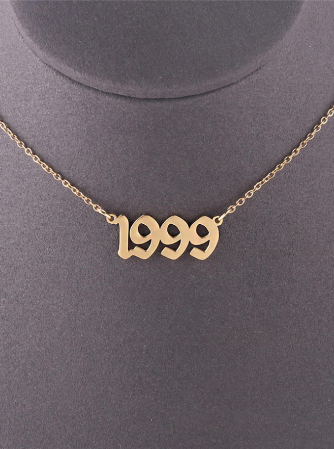 Personalized Birth Year Date Necklace Jewelry 1970 To 2026 Gold Number Pendant