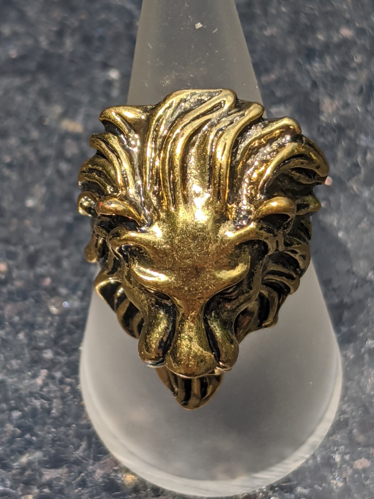 Chunky Brass Leo Lion Head Mane Bust Ring Size 9.75 (9-3/4)