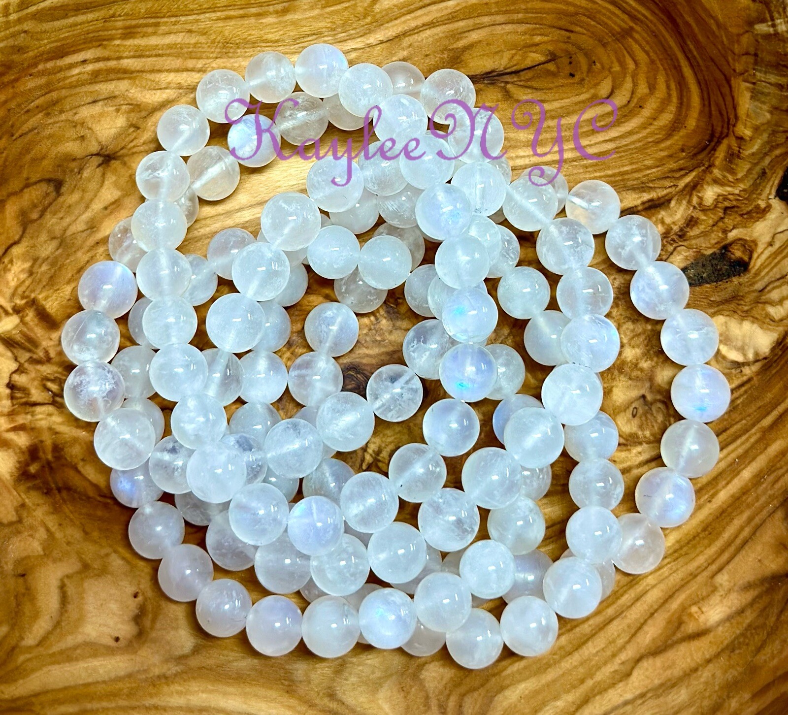Wholesale 6 Pcs Natural Moonstone 8mm 7.5” Crystal Healing Stretch Bracelet