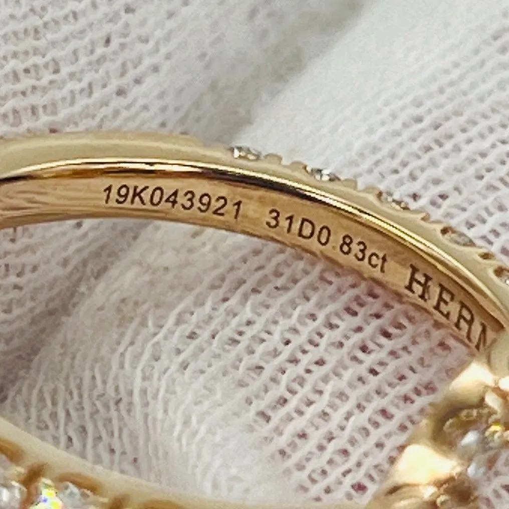 HERMES Finesse Diamond Ring 750 PG Pink Gold D0.83 Approx. Size 10