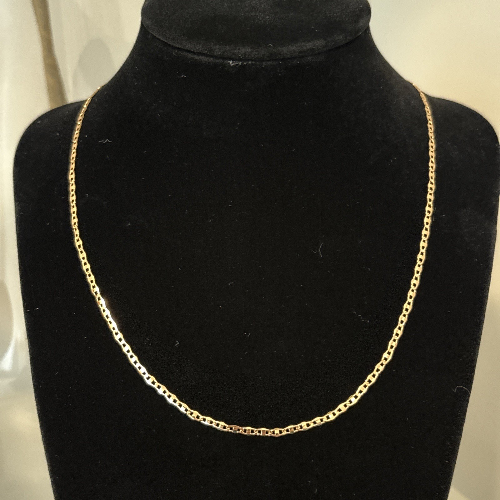 Thin Mariner Link Classic Chain Necklace | Rose Gold Plated 18” | NEW Timeless