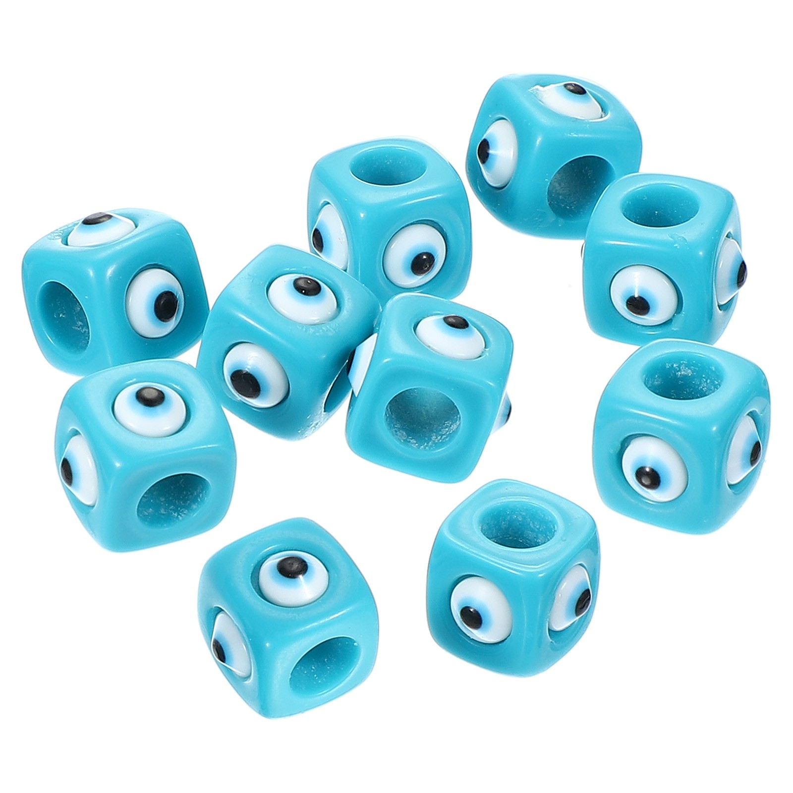 12mm Evil Eye Beads, 20 Pcs Large Hole Turkish Evil Eye Charm, Sky Blue