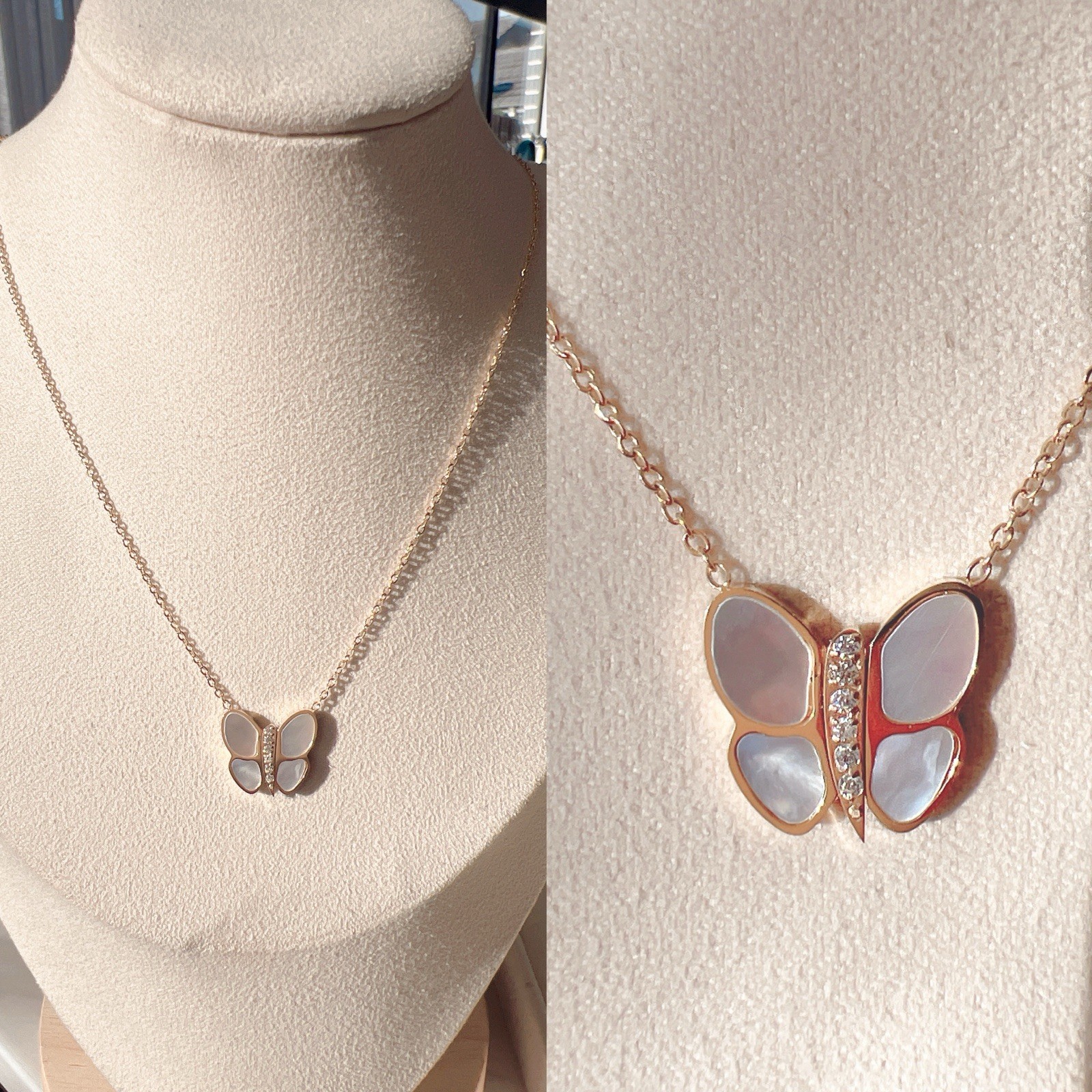 Good Quality Fashion Mother Of Pearl Butterfly Pendant Fashion Necklace