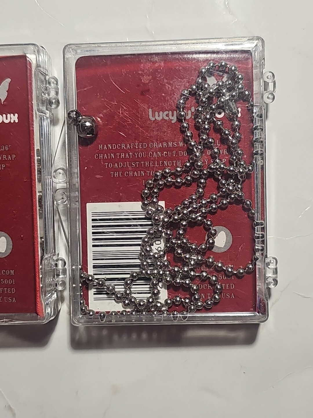 (2) LUCY LU’S BIJOUX HAND CRAFTED CHARM / DOG TAG NECKLACE LOT WOLD MOTORCYCLES