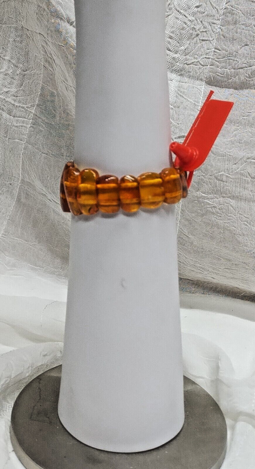 Baltic Amber Stretch Bracelet From Lithuania – Glows Green In UV Light – Vintage