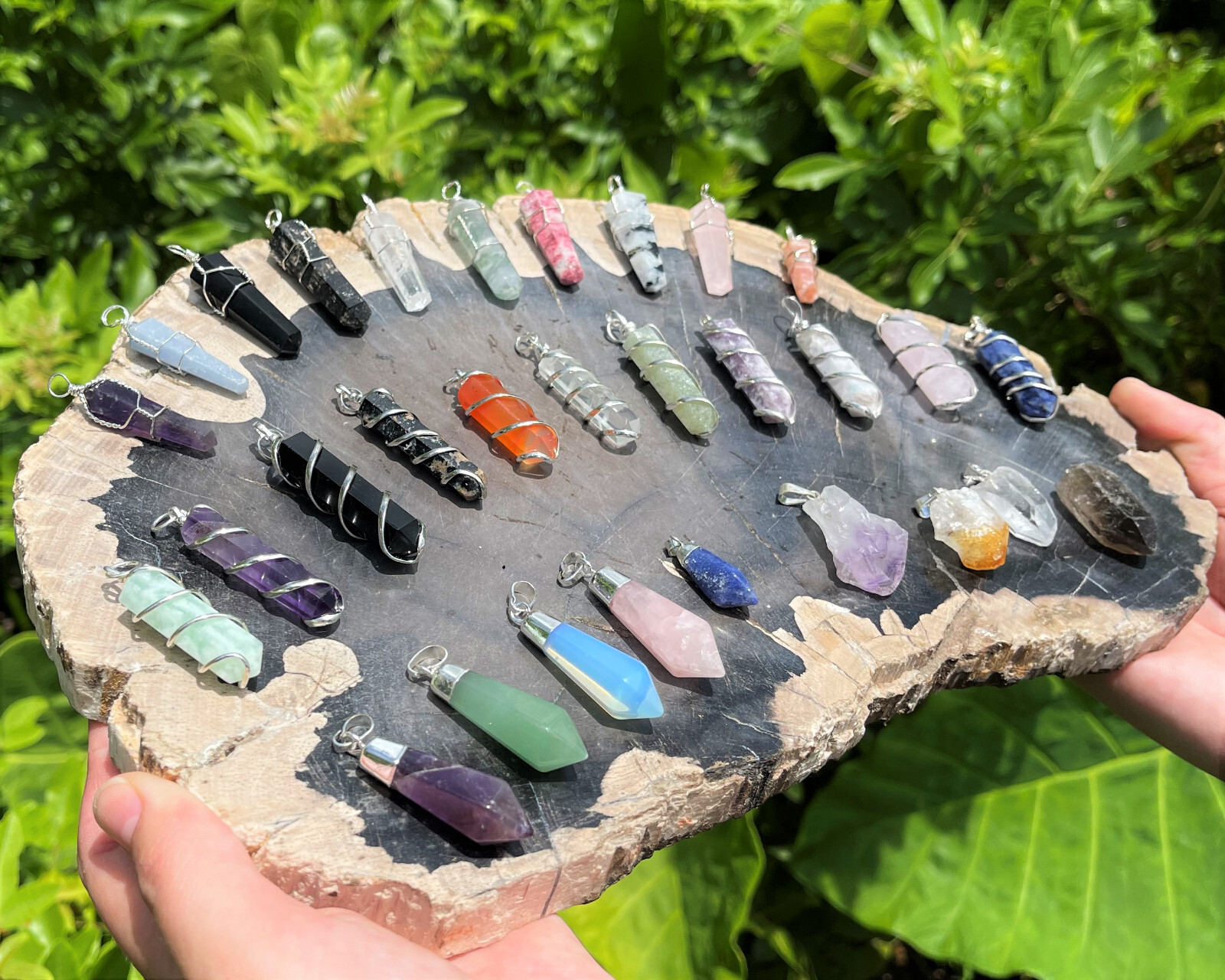 Crystal Gemstone Point Pendants – Wire Wrapped, Spiral, Diamond, Natural Pendant