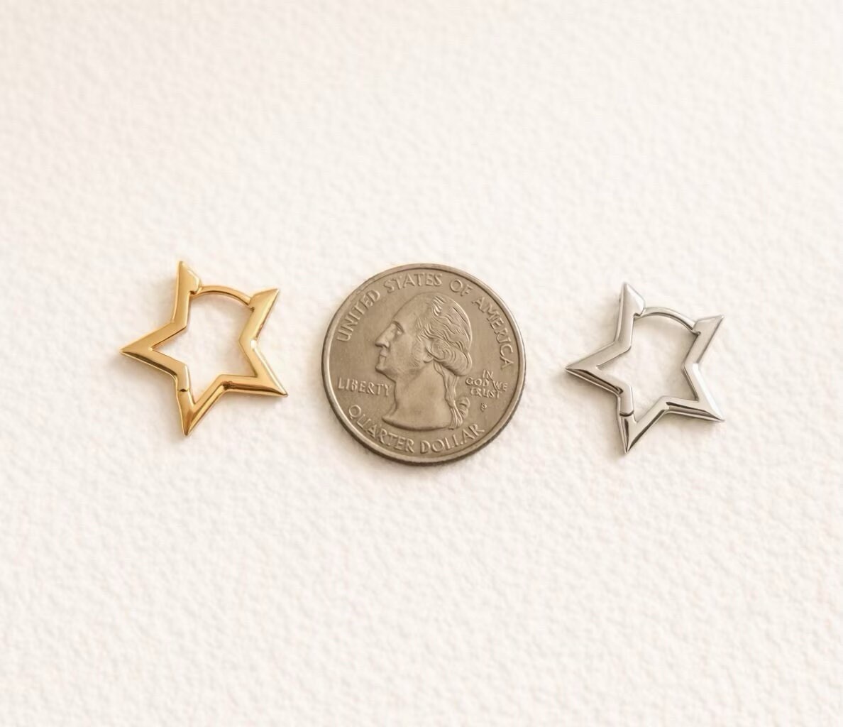 13mm Star Hoop Earrings,Celestial Jewelry,Tiny Star Hoops 925 Sterling Silver 38