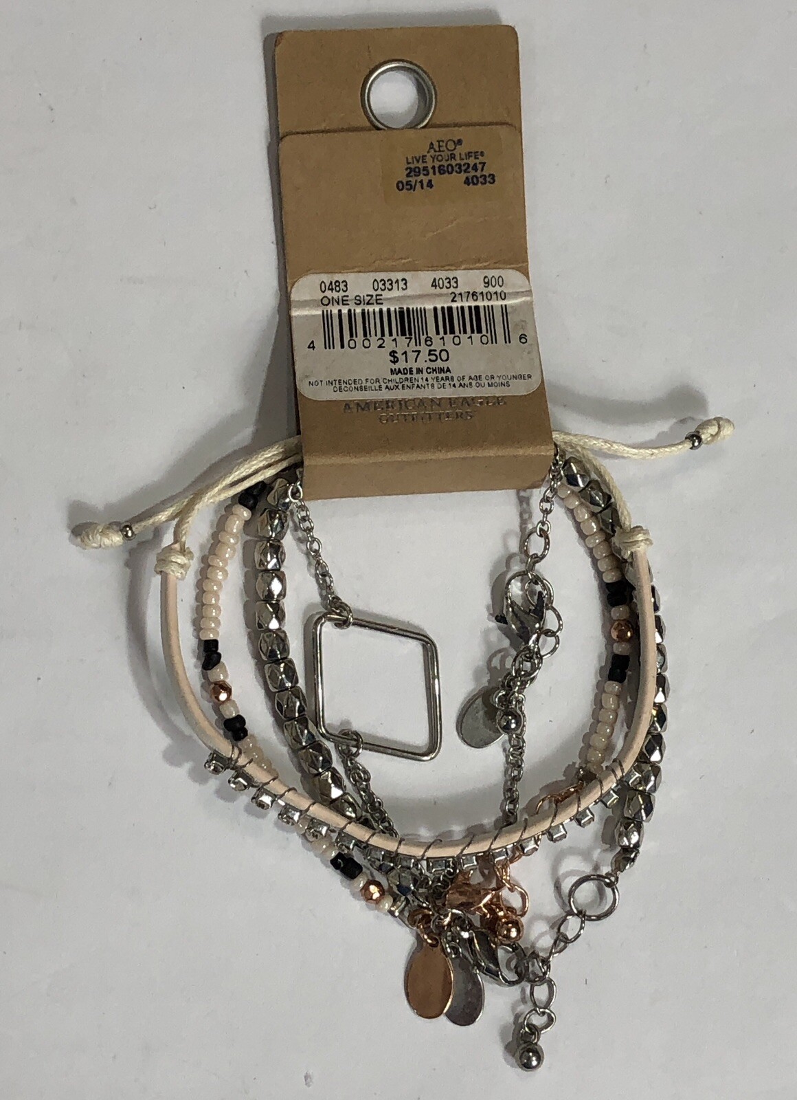American Eagle Outfitters Stacking Bracelet Set of 4 – 7 in to 7.5 in Length NWT