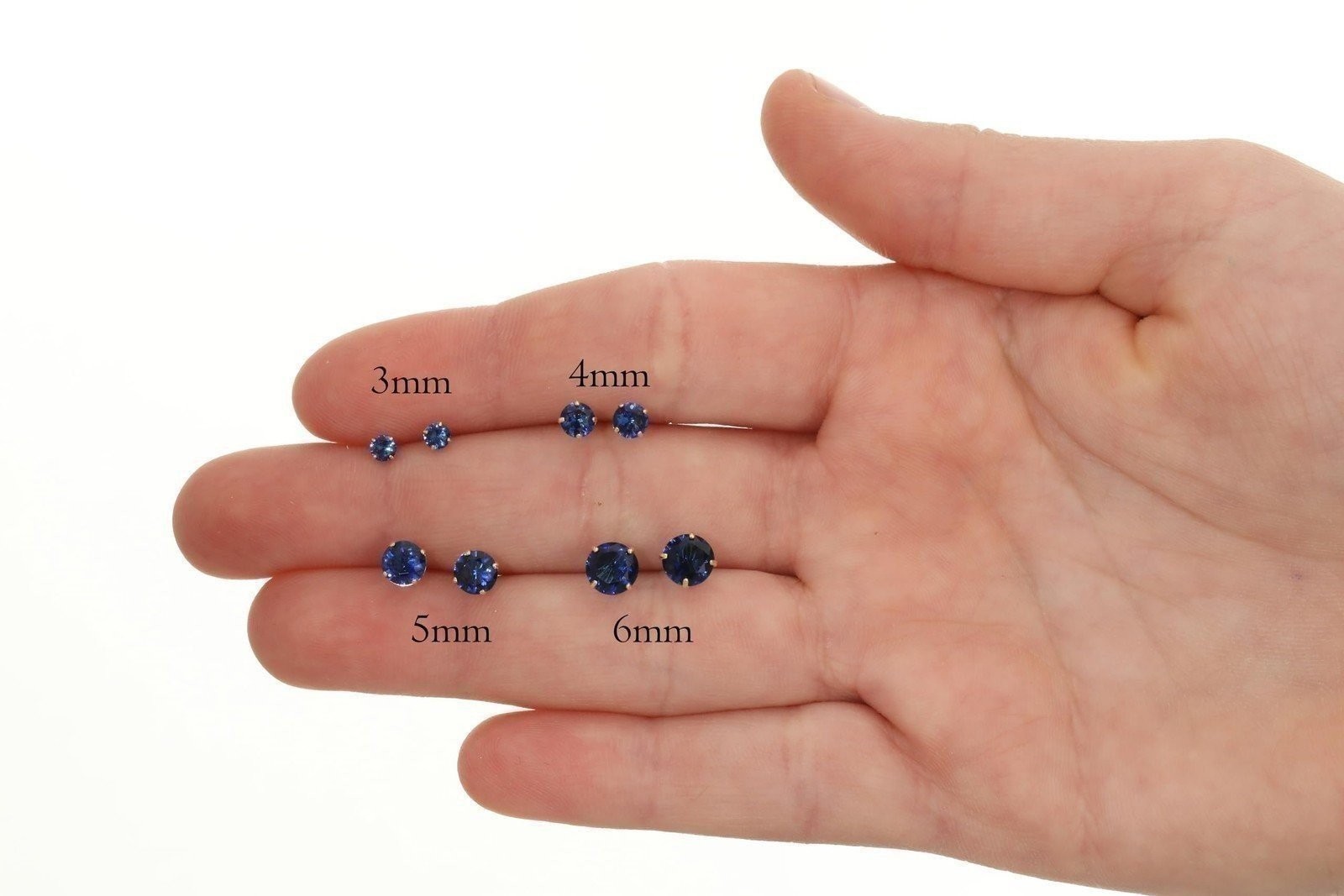 14K Yellow Gold Solitaire September Simulated Sapphire Stud Earring, Screw Back