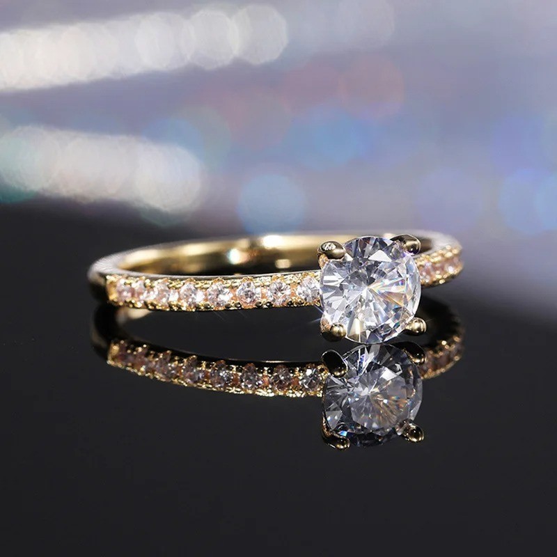 Classic Women White Gold Plated Sparkling CZ Band Ring Wedding Engagement – USA