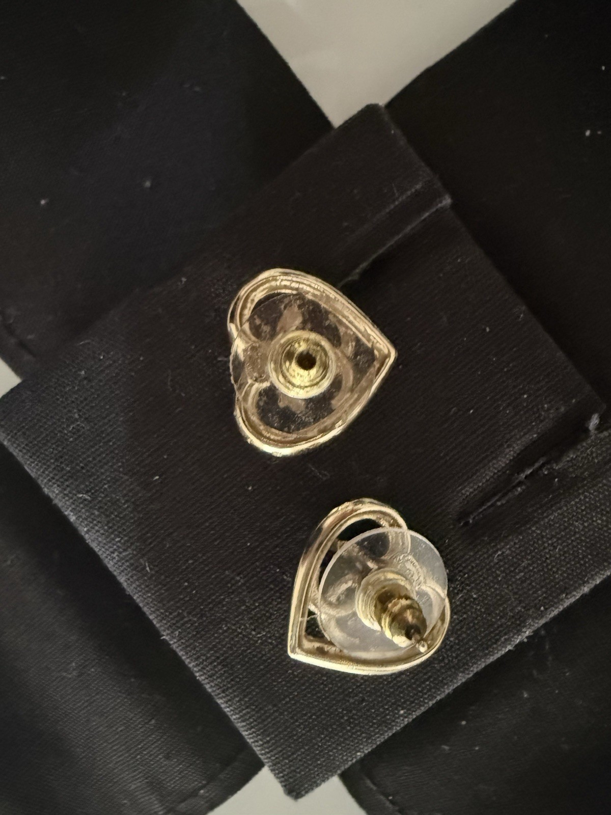 Authentic Chanel 23P Gold Tone CC Open Heart Crystal Stud Earrings with Box