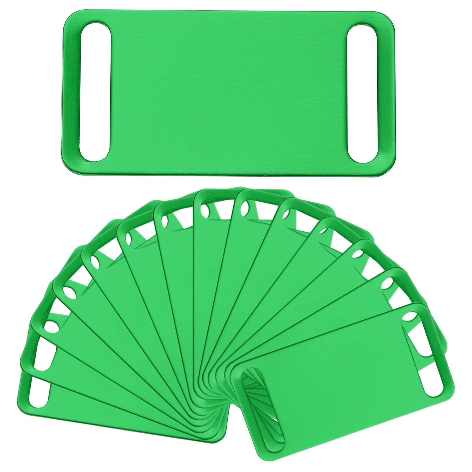 30 Pcs Anodized Aluminum Blank Tags 48 mm Sided Pet ID Stamping Tags, Green