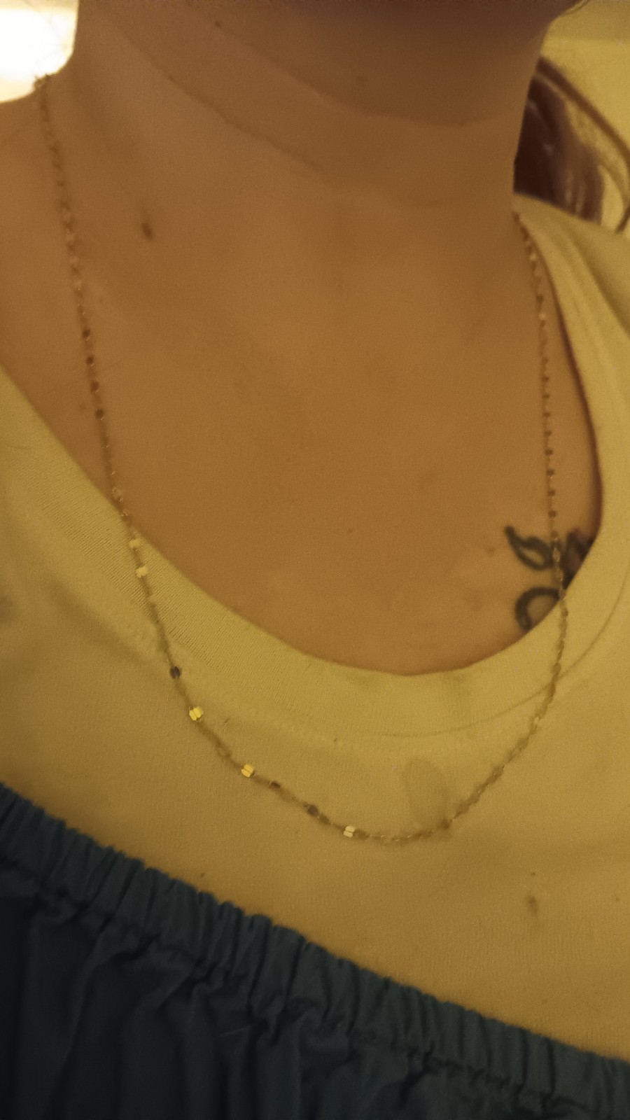 10k Solid Gold Figaro Chain Necklace, Metal Lobster Clasp No Stone